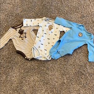 Monkey onesies.  Size newborn and 3 months.